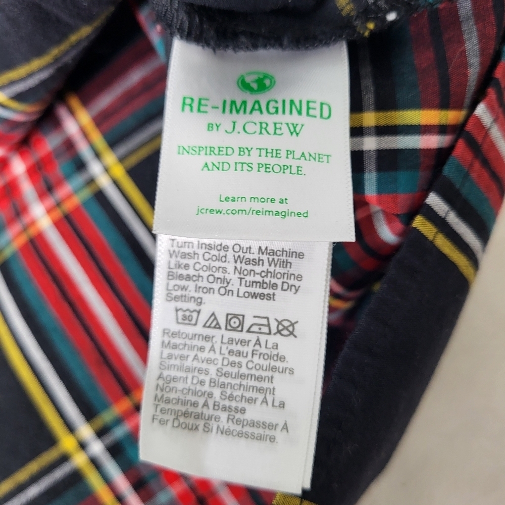J.CREW Plaid Ruffle Shoulder Women's Top. Black & Red. Size Small - Picture 7 of 10